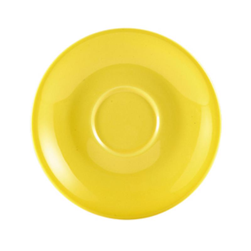 Genware Porcelain Yellow Saucer 12cm