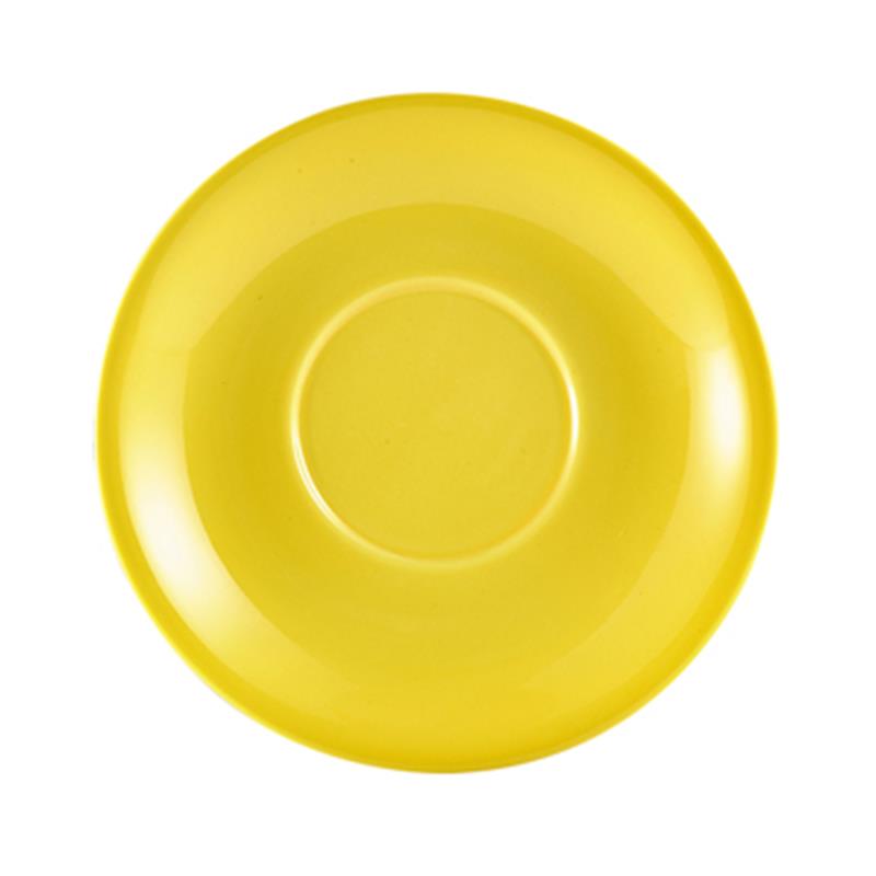 Genware Porcelain Yellow Saucer 16cm