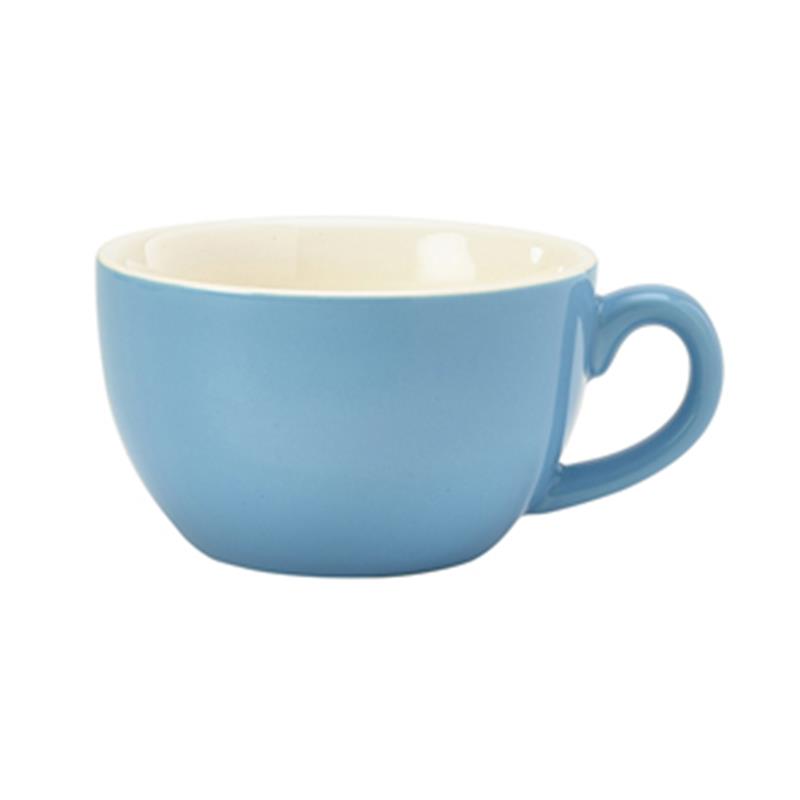 Genware Porcelain Blue Bowl Shaped Cup 17.5cl/6oz