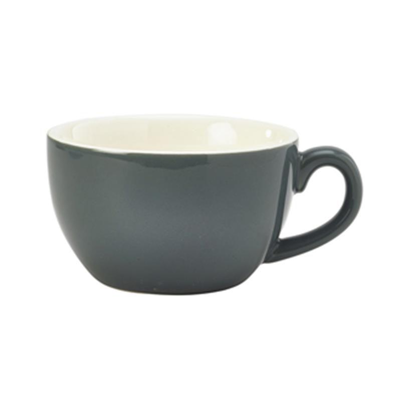 Genware Porcelain Grey Bowl Shaped Cup 17.5cl/6oz