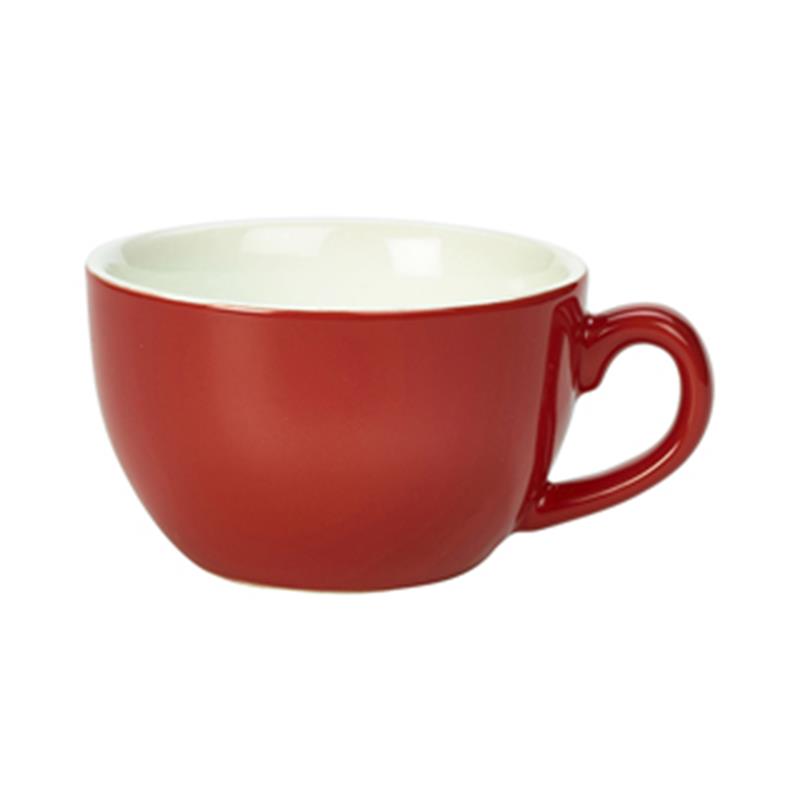 Genware Porcelain Red Bowl Shaped Cup 17.5cl/6oz