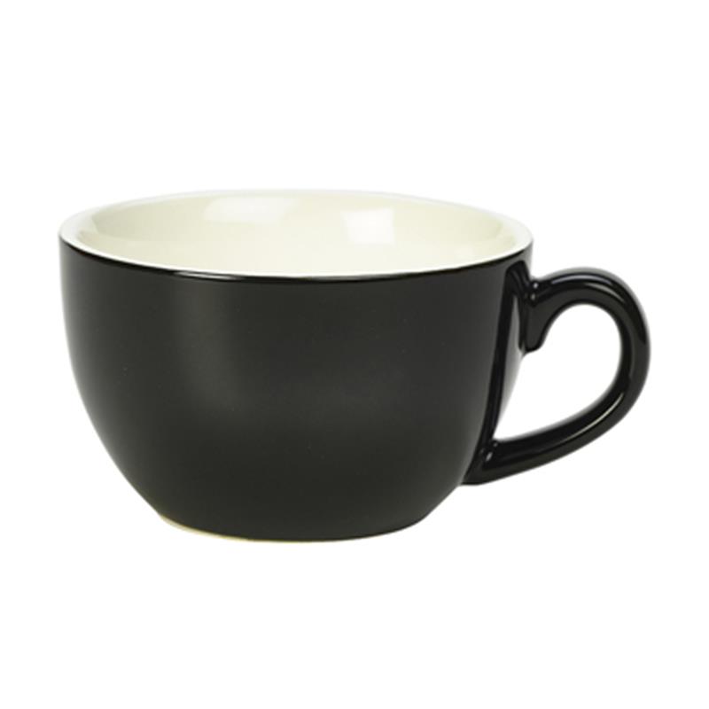 Genware Porcelain Black Bowl Shaped Cup 25cl/8.75oz