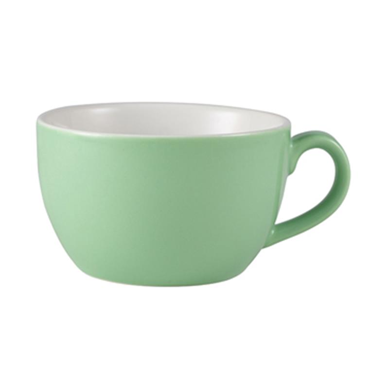Genware Porcelain Green Bowl Shaped Cup 25cl/8.75oz