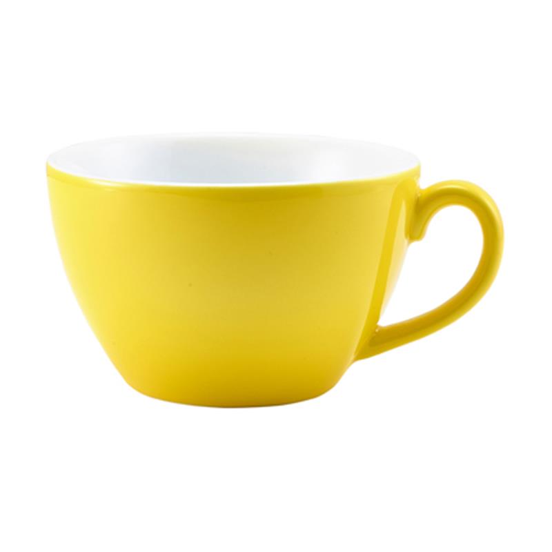 Genware Porcelain Yellow Bowl Shaped Cup 34cl/12oz