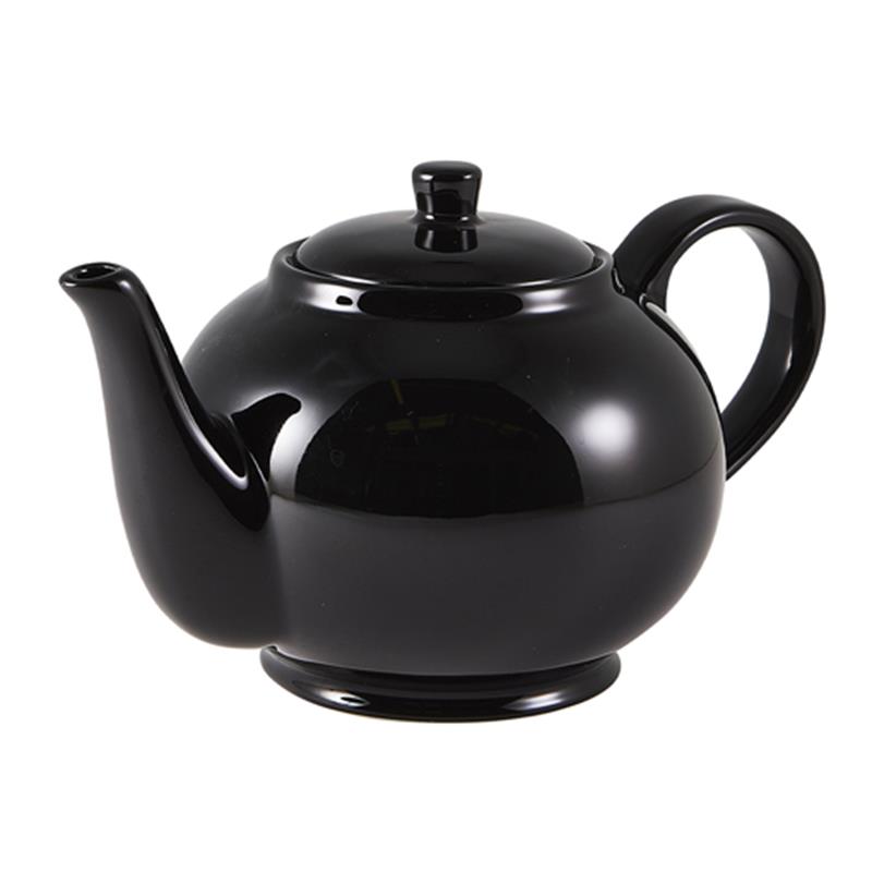 Genware Porcelain Black Teapot 85cl/30oz