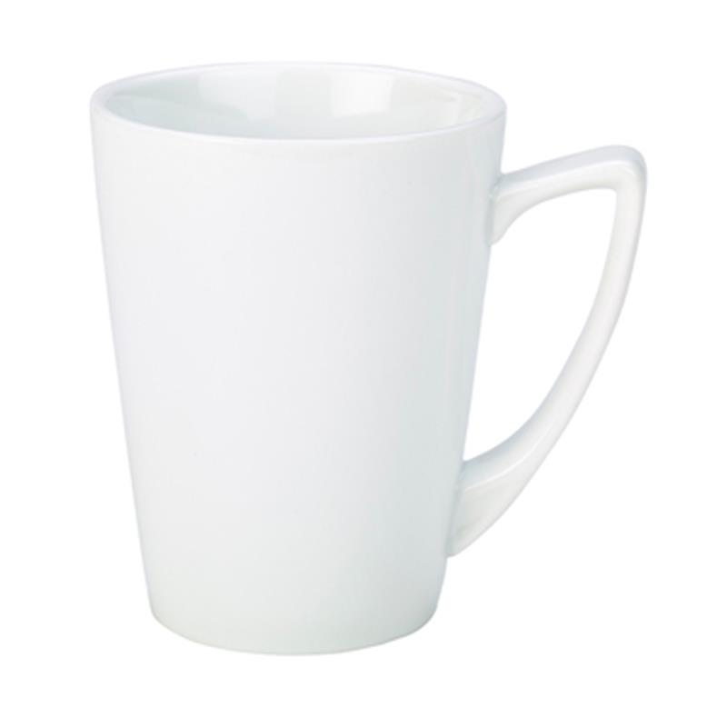 Genware Porcelain Angled Handled Mug 35cl/12.25oz