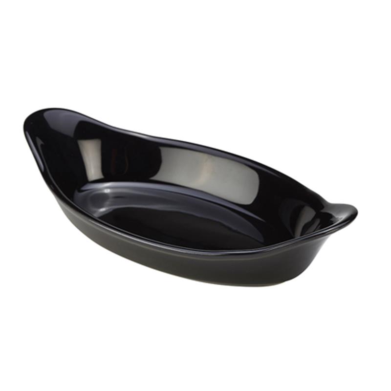 GenWare Stoneware Black Oval Eared Dish 16.5cm/6.5"