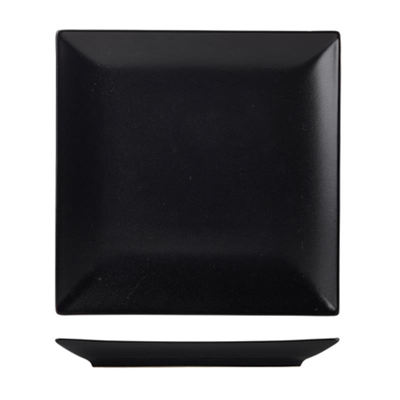 Luna Stoneware Black Square Plate 24cm/9.5"