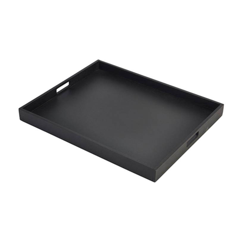 Solid Black Butlers Tray 49 x 38.5 x 4.5cm