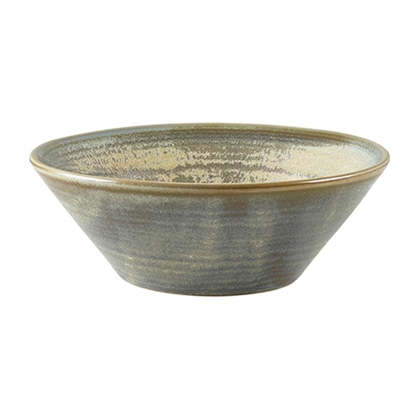 Terra Porcelain Matt Grey Conical Bowl 14cm
