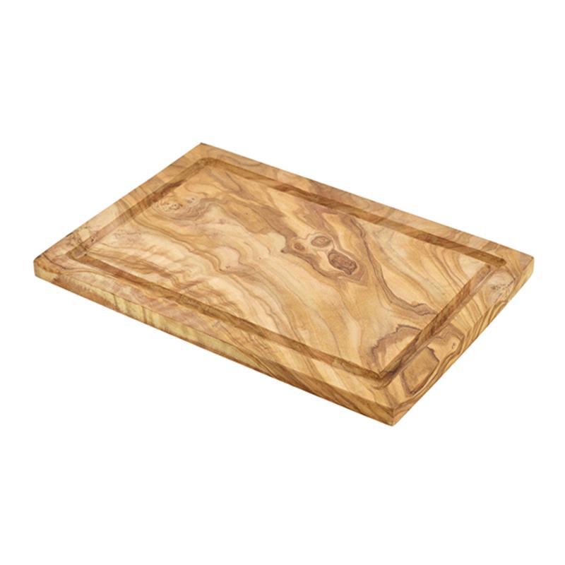 Olive Wood Serving Board W/ Groove 30 x 20cm+/-