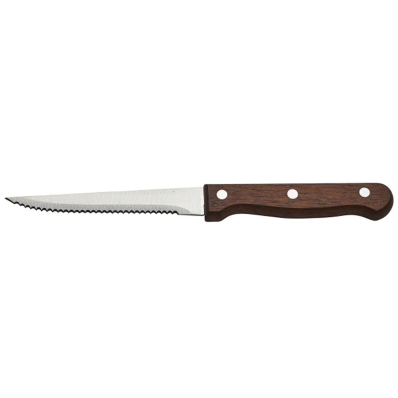 Steak Knife Dark Wood Handle Full Tang (Dozen)