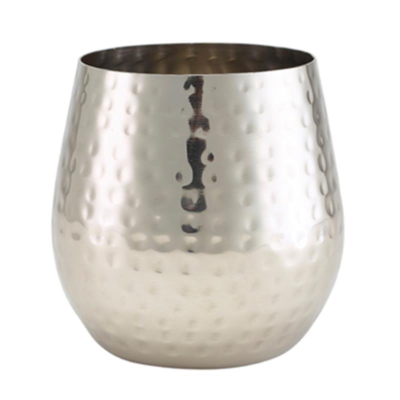 Hammered Stainless Steel Stemless Wine Glass 55cl/19.25oz