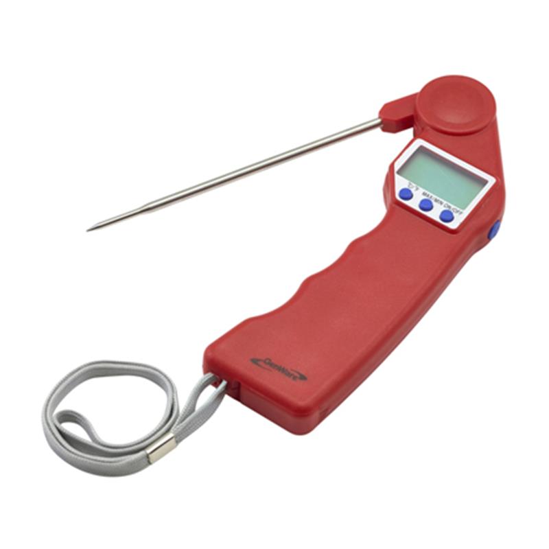 Genware Red Folding Probe Pocket Thermometer