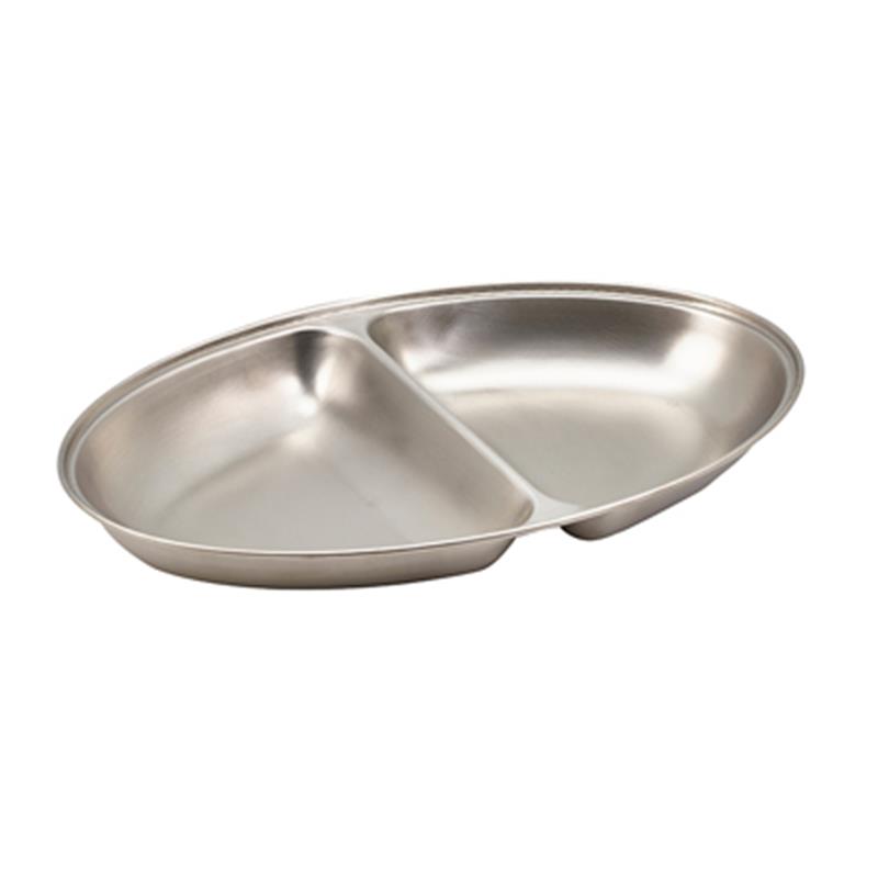 GenWare Stainless Steel Two Division Oval Vegetable Dish 20cm/8"