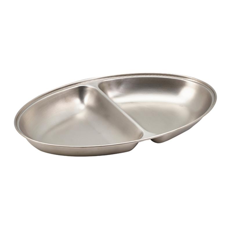 GenWare Stainless Steel Two Division Oval Vegetable Dish 35cm/14"