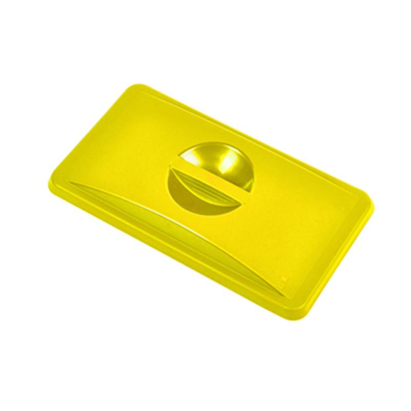 Yellow Closed Lid For Slim Recycling Bin