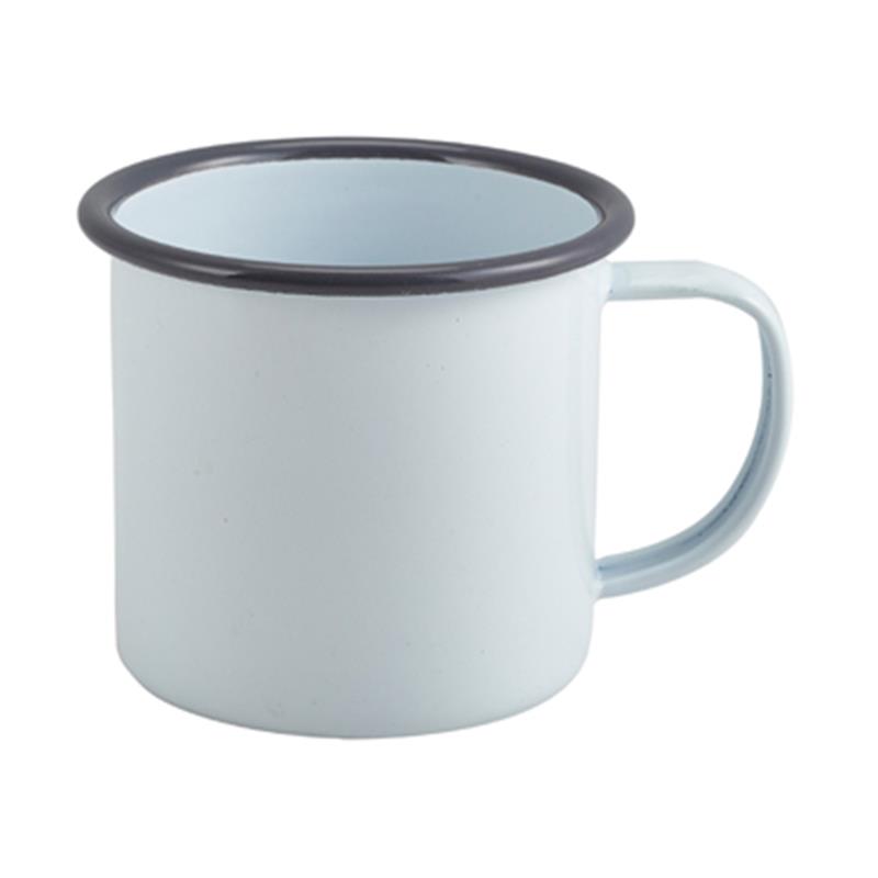 Enamel Mug White with Grey Rim 36cl/12.5oz