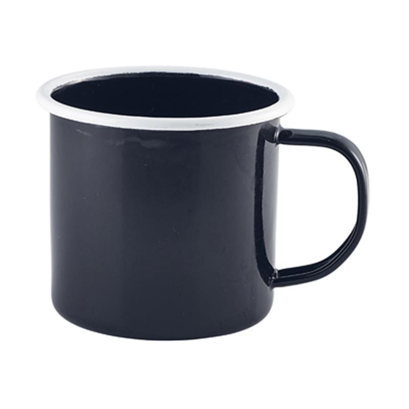 Enamel Mug Black with White Rim 36cl/12.5oz