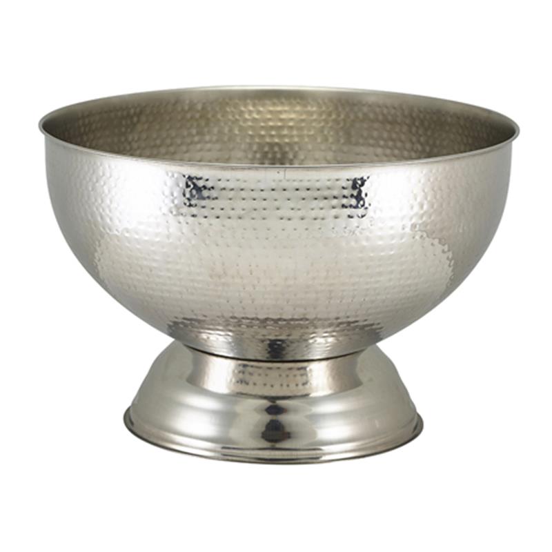 Hammered Stainless Steel Champagne Bowl 36cm