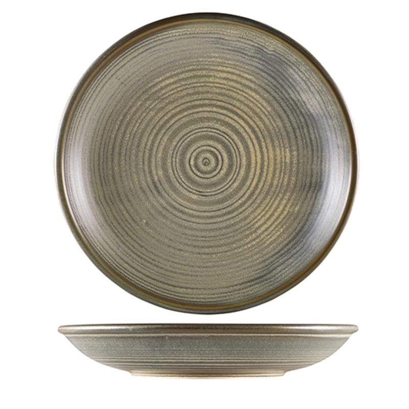 Terra Porcelain Matt Grey Deep Coupe Plate 28cm