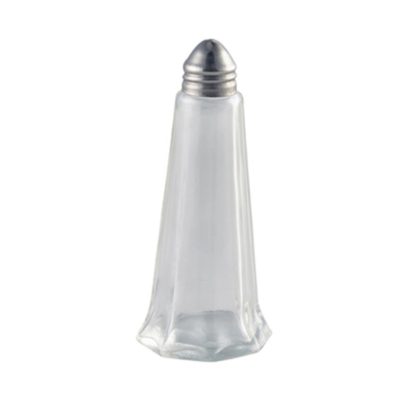 Glass Lighthouse Salt Shaker Silver Top