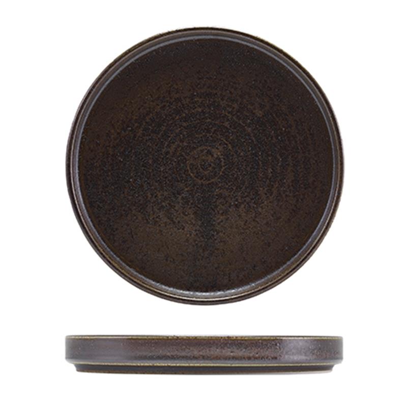 Terra Porcelain Black Low Presentation Plate 18cm