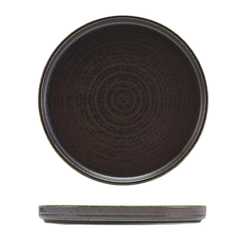 Terra Porcelain Black Low Presentation Plate 21cm