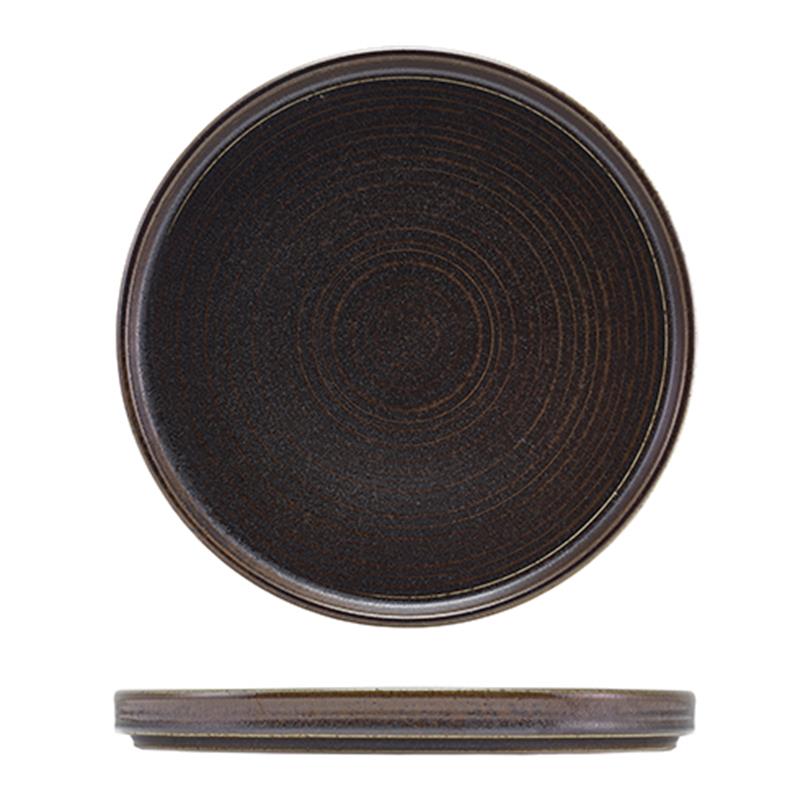 Terra Porcelain Black Low Presentation Plate 25cm