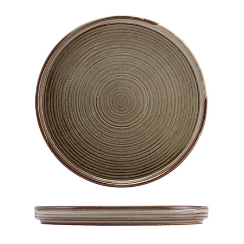 Terra Porcelain Grey Low Presentation Plate 25cm