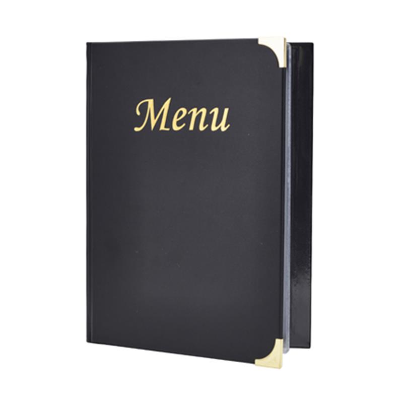 A4 Menu Holder Black 8 Pages