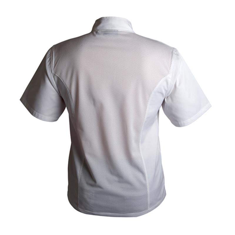 Coolback Press Stud Jacket (Short Sleeve) White M