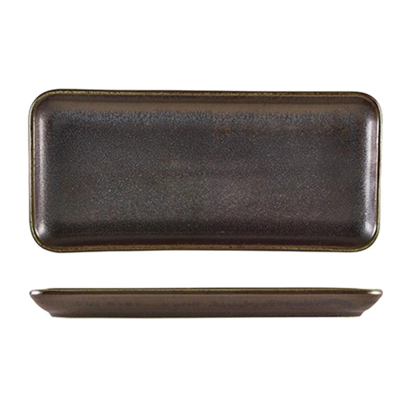 Terra Porcelain Black Narrow Rectangular Platter 27 x 12.5cm