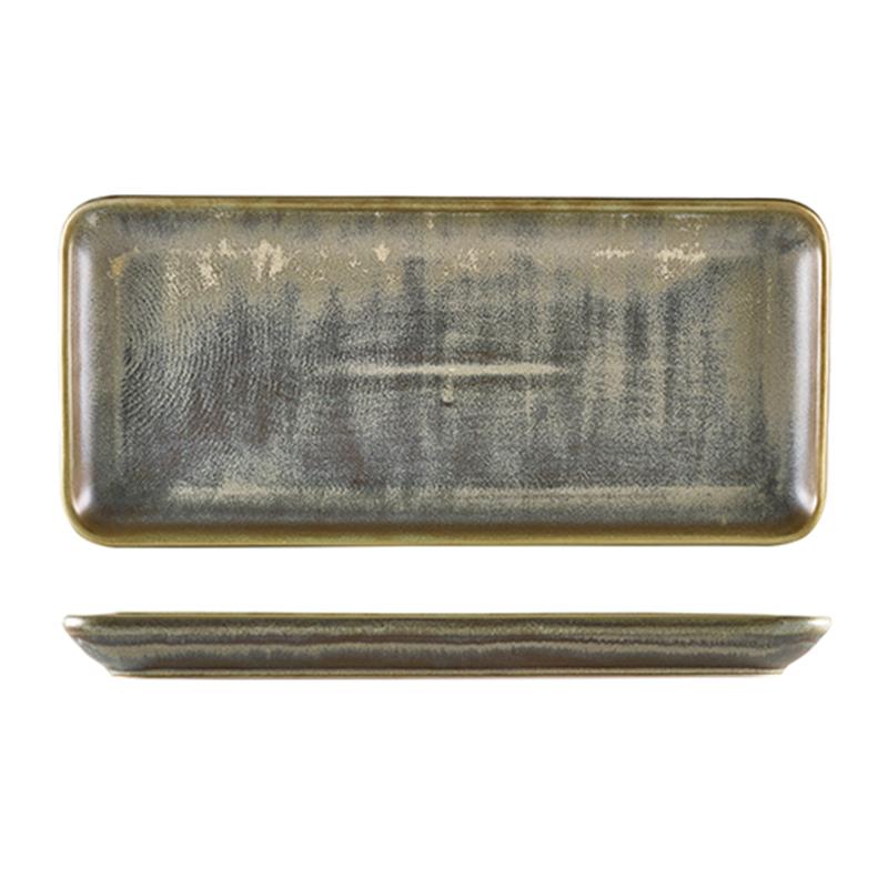 Terra Porcelain Matt Grey Narrow Rectangular Platter 30 x 14cm