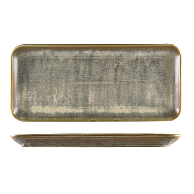 Terra Porcelain Matt Grey Narrow Rectangular Platter 36 x 16.5cm