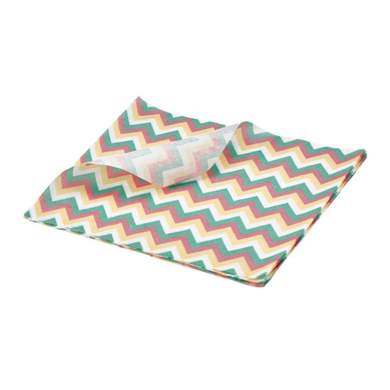 Greaseproof Paper Multicoloured Chevron Print 25 x 20cm