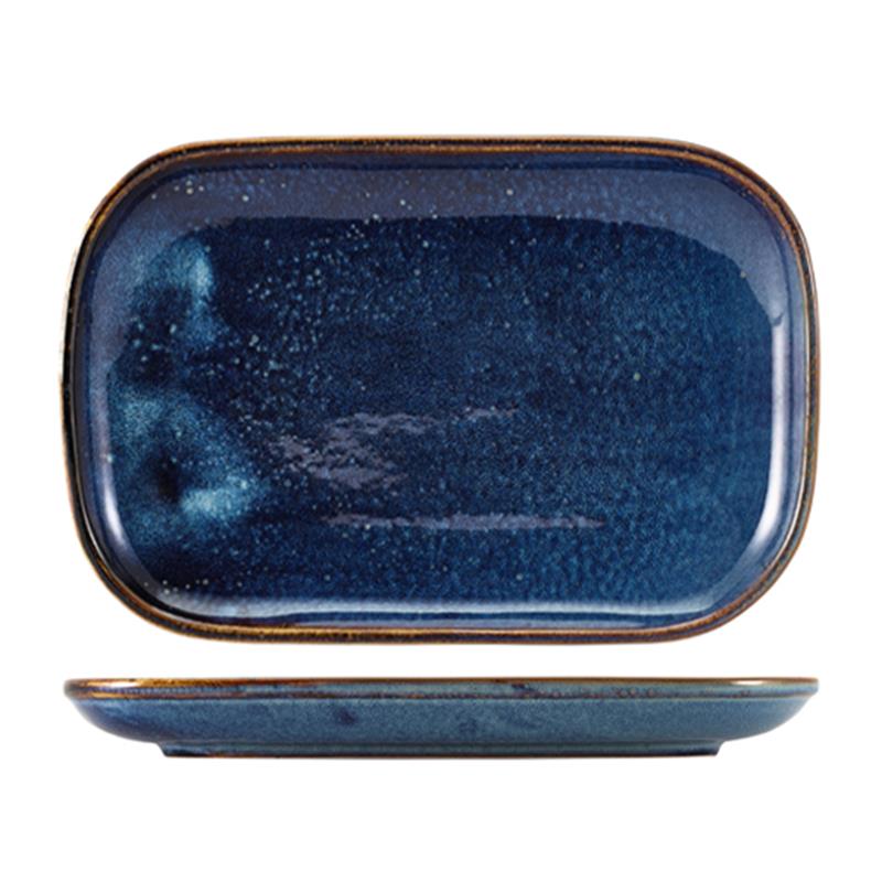 Terra Porcelain Aqua Blue Rectangular Plate 24 x 16.5cm