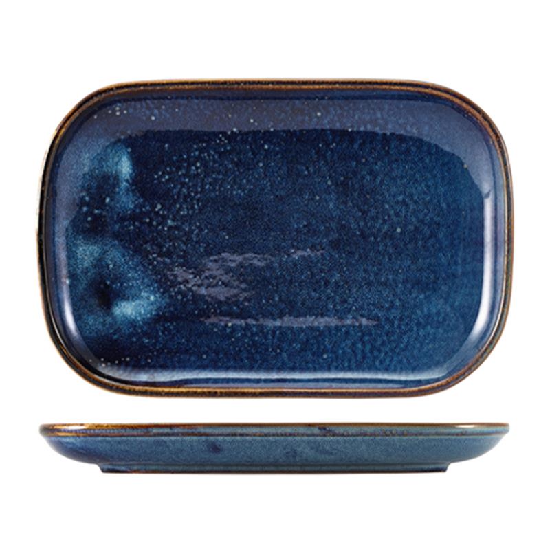 Terra Porcelain Aqua Blue Rectangular Plate 29 x 19.5cm