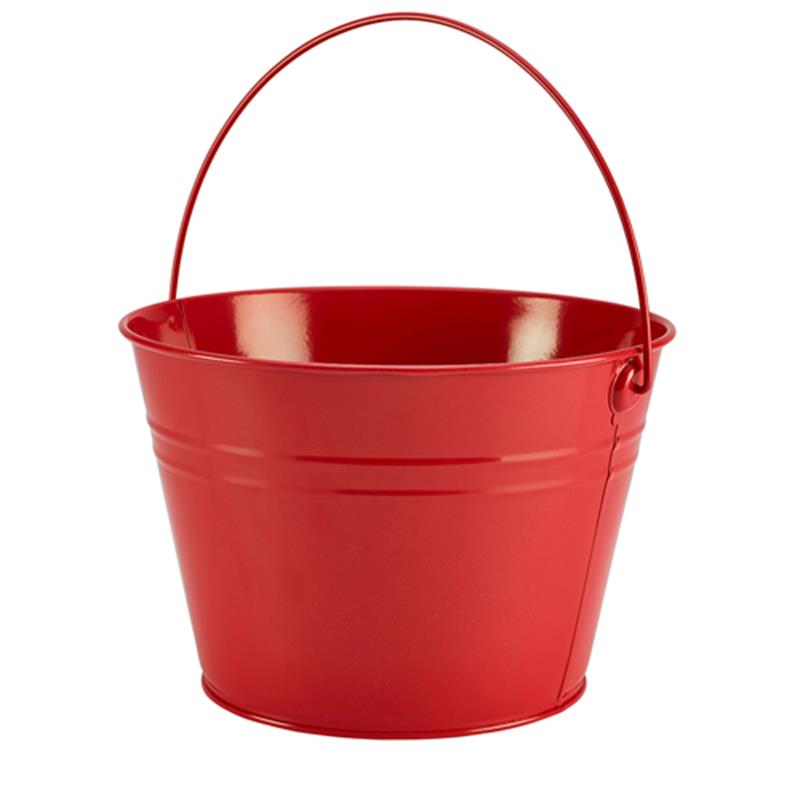 Stainless Steel Serving Bucket 25cm Dia Red