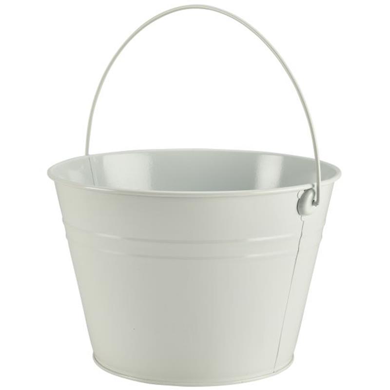 Stainless Steel Serving Bucket 25cm Dia White