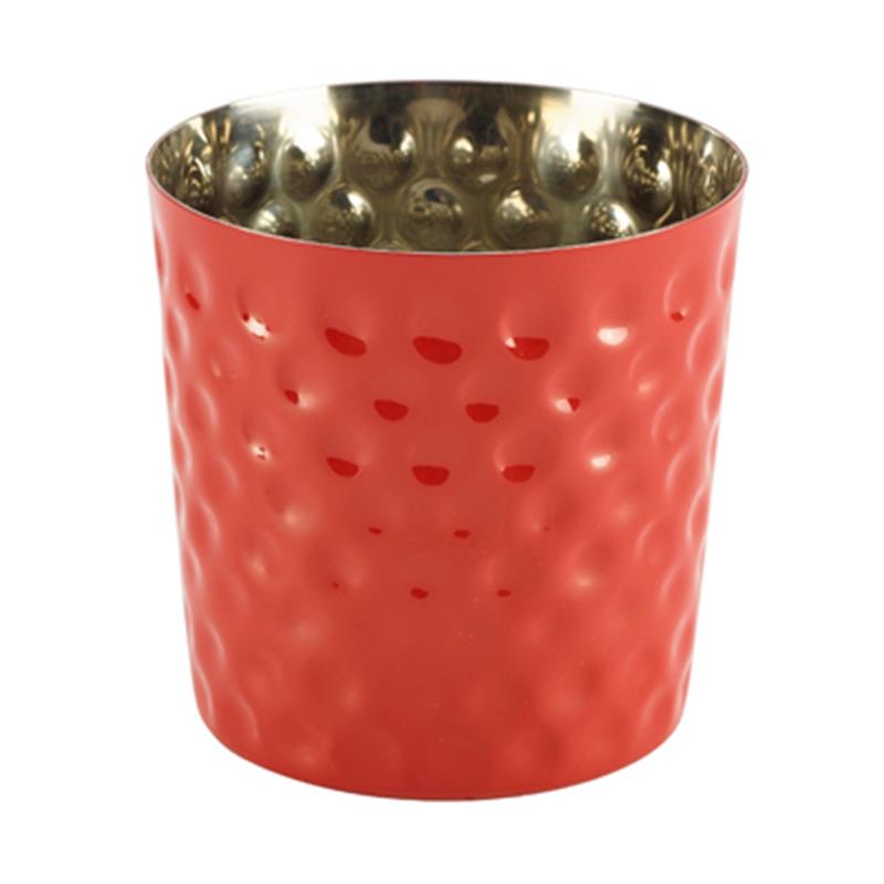 Red Hammered Stainless Steel Serving Cup 8.5 x 8.5cm