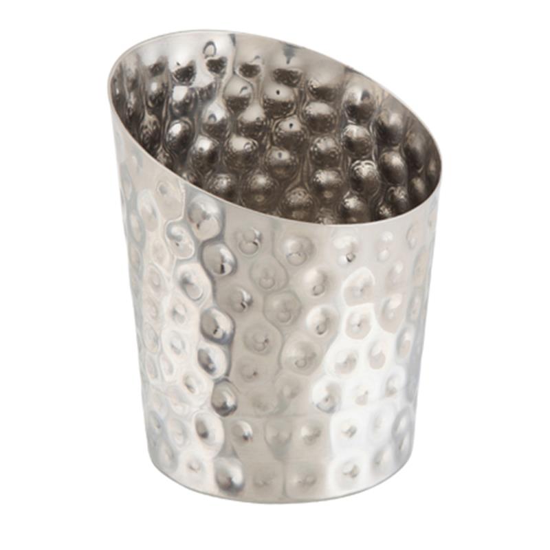 Hammered Stainless Steel Angled Cone 9.5 x 11.6cm (Dia x H)