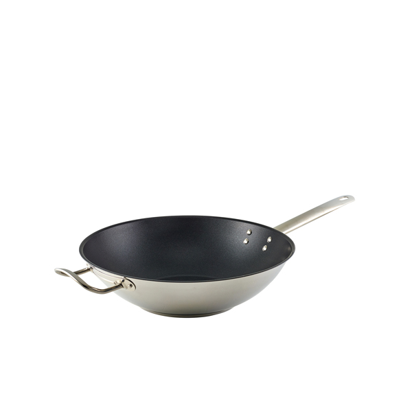 GenWare Non Stick Teflon Stainless Steel Wok 30cm