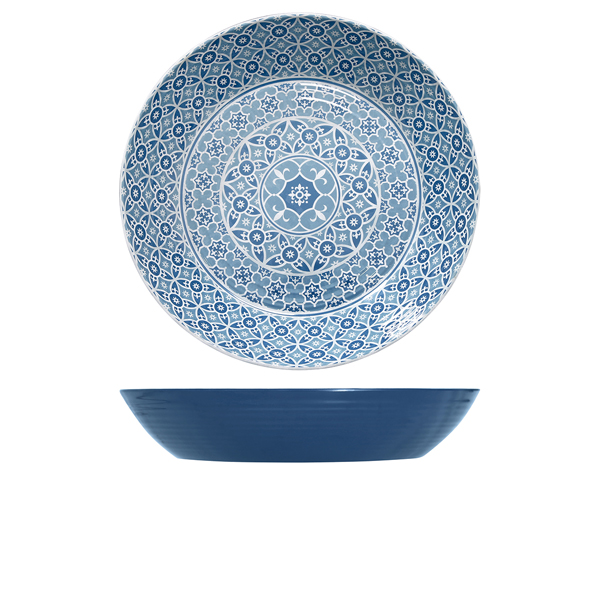 Blue Marrakesh Melamine Bowl 42.5 x 8cm