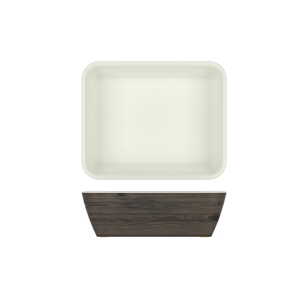 Oak/ White New Haven Melamine GN 1/2 Deep Dish 32.5 x 26.5 x 10cm