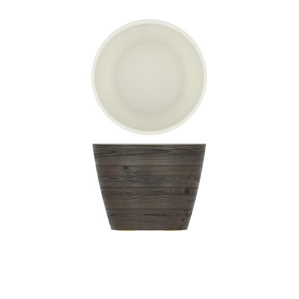 Oak/ White New Haven Melamine Bowl 26.5 x 20cm