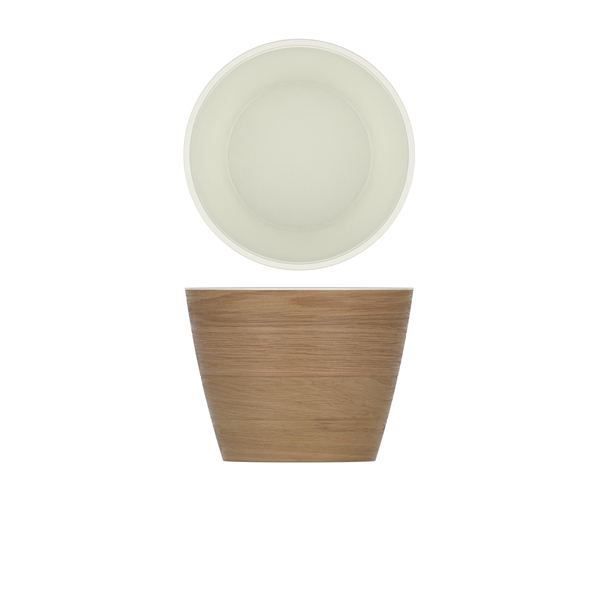 Light Oak/ White New Haven Melamine Bowl 26.5 x 20cm