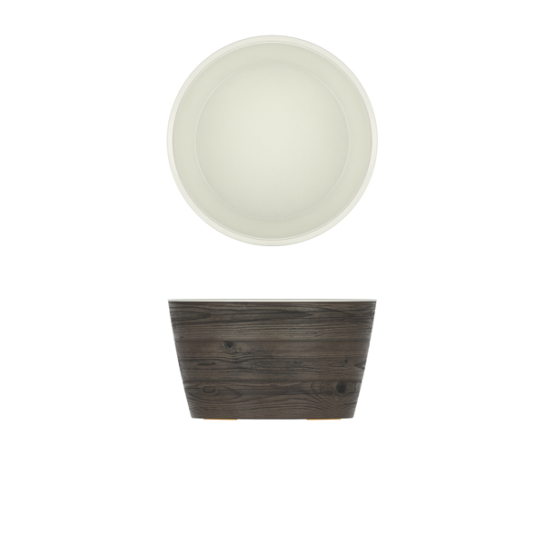 Oak/ White New Haven Melamine Bowl 26.5 x 15cm