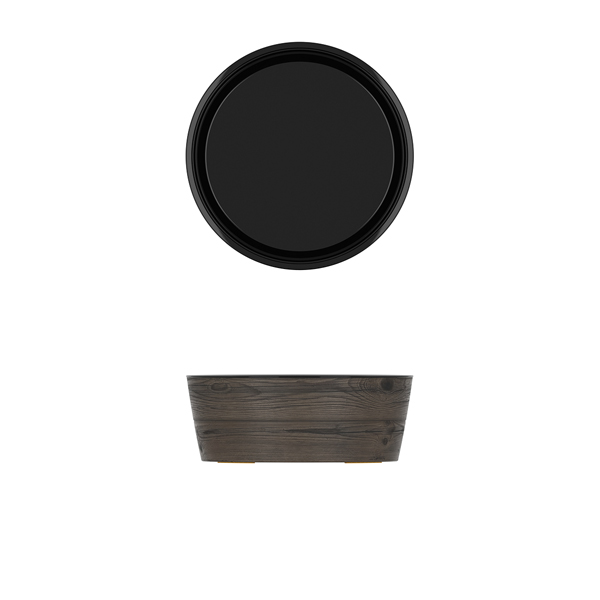 Oak/ Black New Haven Melamine Bowl 26.5 x 10cm