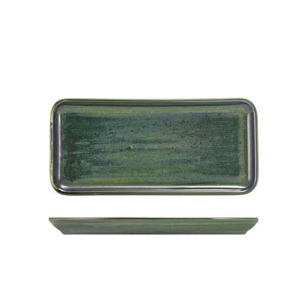 Terra Porcelain Aqua Green Narrow Rectangular Platter 27 x 12.5cm